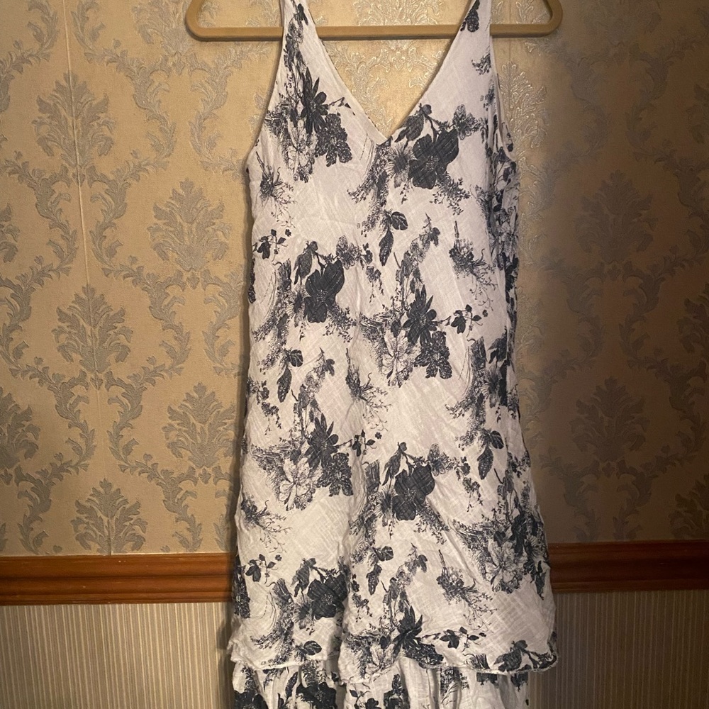 White and Black Floral Dress